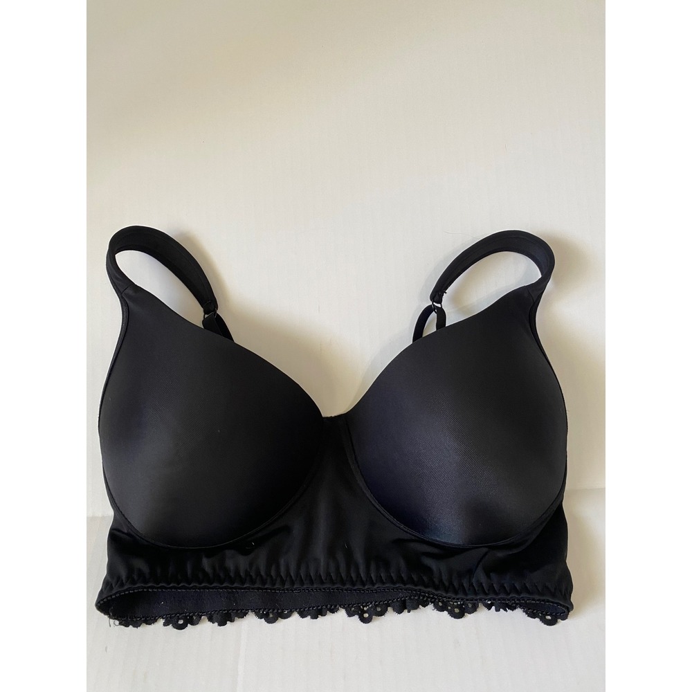 Rhonda Shear Black Lace Back Molded Cup Bra Large Style 0026 Adjustable Straps